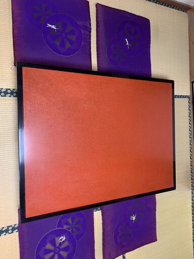 輪島塗座卓と座布団のセット　昭和レトロ　倉庫から発掘　奇跡の新品　複数枚有り　古民家カフェ等に