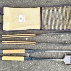 【札幌市内お届け無料】廃盤色スノーピーク焚火台L 7点フルセット(焼きアミProL、焚火セットPro)の画像