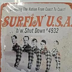 ⏹️ The Beach Boys Surfin' USA ブリキ壁サイン レトロ 鉄の絵画 ヴィンテージ メタル飾り板 装飾 吊り下げ バー カフェ ストアの画像