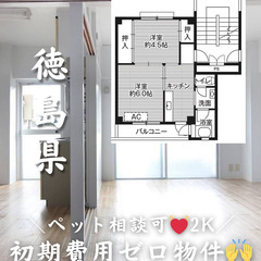 【小松島市 立江町】2K/✨️賃料キャンペーン開催中✨️ 💓🐕‍...