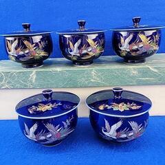 九谷焼　蓋付　湯呑　五客揃　煎茶道具の画像
