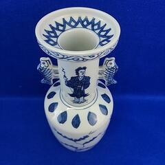 京焼　二代　手塚玉堂　染付高砂　花生　花入　花器　共布　共箱の画像
