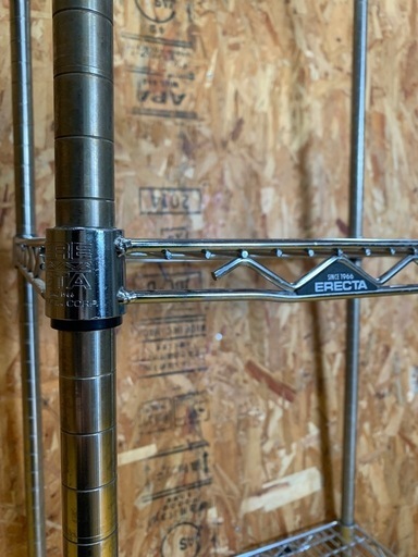 a(7349) エレクターシェルフ ERECTA 4段 W600D450H1900 ワイヤーラック クロ－ム 収納ラック 直接お引き取