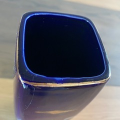 花びん　藍色　鳥柄　の画像