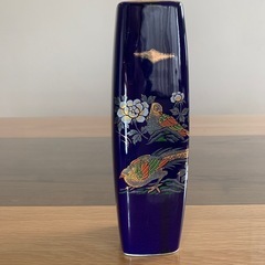 花びん　藍色　鳥柄　の画像