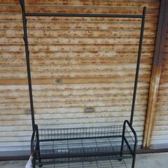 【受渡予定者決定】LYNCJP ハンガーラック　2メッシュ棚付き パイプハンガーラックの画像