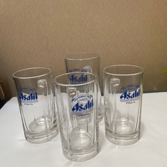 Asahi ガラスビアジョッキ 4個セット