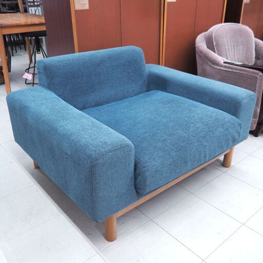 1人掛けソファ　SIEVE　bulge sofa　ブルー　リユース品　値下げしました！　価格　16,500円