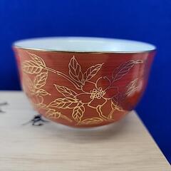 平安橘吉　たち吉　朱巻　蓋付お茶呑茶碗　五客揃　 茶器　煎茶道具の画像