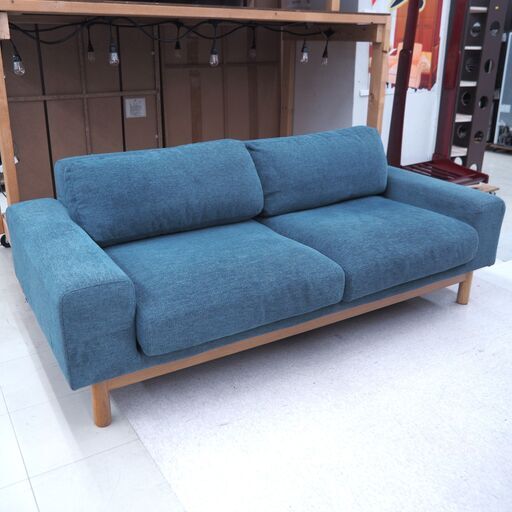 2人掛けソファ　SIEVE　bulge sofa　ブルー　リユース品　価格　38,500円