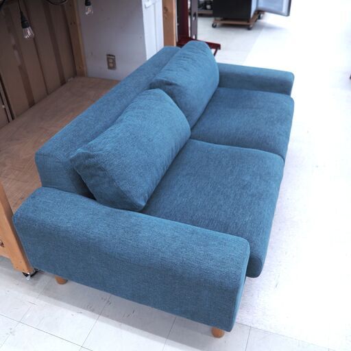 2人掛けソファ　SIEVE　bulge sofa　ブルー　リユース品　価格　38,500円