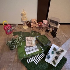 ぬいぐるみ、ミニチュア人工芝、他色々の画像