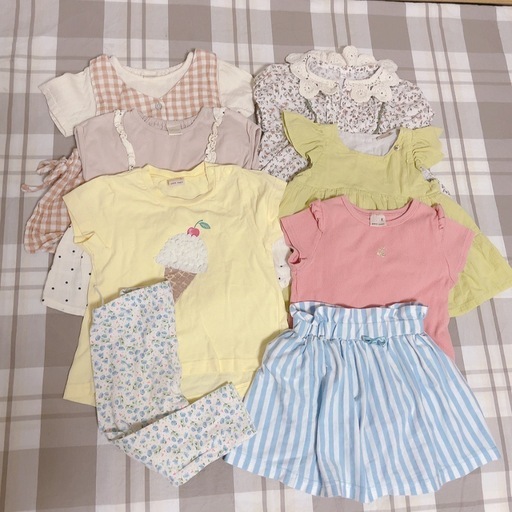 プティマイン　90 女の子　ワンピース　夏物　レギンス