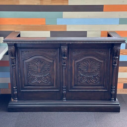 店頭引き渡し アンティーク レジ カウンターテーブル  レトロ 演説台