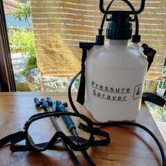 蓄圧式噴霧器４L,二頭口・ゴーグル付き！の画像