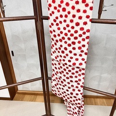 名古屋帯 糸巻き模様 赤色　水玉模様風 アンティーク