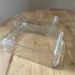 Pyrex（パイレックス）耐熱ガラス製スタックボックス　2個セット　おしゃれの画像