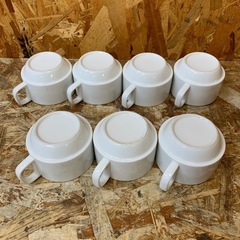 a(7351) スープカップ エスプレッソカップ 7個セット ホワイト スタックカップ カフェ 喫茶店 飲食店の画像