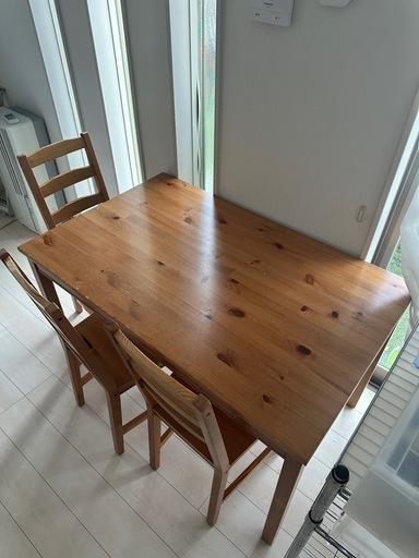 IKEA ヨックモック ダイニングテーブル ＆ チェア4脚セット