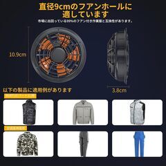 【2025業界最強43V/30000mAh】空調作業服 ファンバッテリーセット 43V超高出力 30000mAh大容量バッテリー 連続25時間稼働 4段階風量調節 強力冷却 空調ファン 日本製ブラシレスモーター 90mm服穴径対応 急速充電器付き ベスト用 空の画像