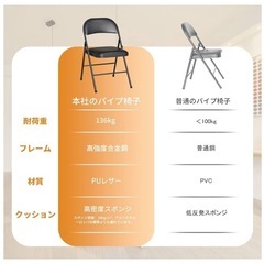 [BOOSDEN] パイプ椅子 4脚　 折りたたみチェアの画像