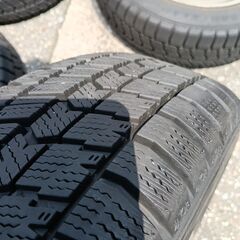 値下げ！ 早い者勝ち！  スタッドレスタイヤ＋アルミ付き　155/65R 13　2022年製 中古品4本セットの画像