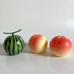 ★おままごとやデザート作りに！新宿高野 果実ピュアゼリーの容器3つSET（スイカ/白桃/白鳳）の画像