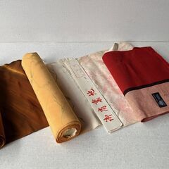 長期保管品　織物・羽織尺と肩裏（羽裏）など計4点　無償でお譲りし...
