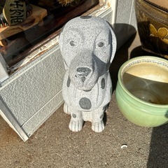 石工芸 犬 置物オブジェの画像