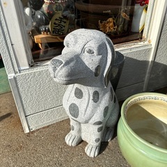 石工芸 犬 置物オブジェの画像