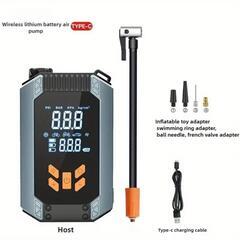 (新品未使用)バッテリー内蔵エアコンプレッサー,充電式,150psi 5モード切替設定(車.自転車.ボール他)の画像