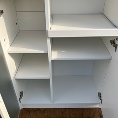 【美品】食器棚　白　ホワイト　収納家具　キッチン家具【横75奥39.5高118.4】の画像