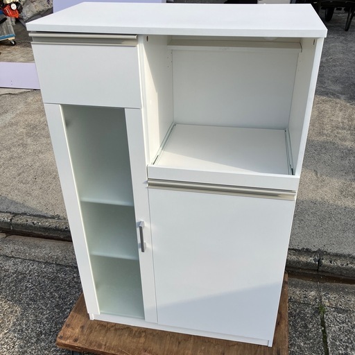 【美品】食器棚　白　ホワイト　収納家具　キッチン家具【横75奥39.5高118.4】