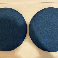 座布団 円形 硬め ブルー　３個セットの画像
