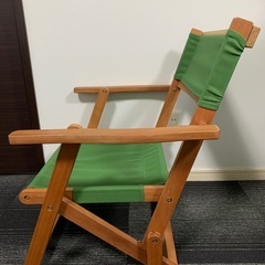 美品　木製　折りたたみ　ウッドチェア　ローチェア　アウトドア　キャンプにの画像