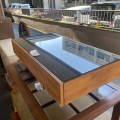リサイクルショップどりーむ荒田店　No141 センターテーブル　ローテーブル　オシャレなガラス天板♪　引出し付きの画像