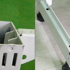 オカムラ製 H155cm×W90cm 単体片面3段エンド什器(キャスター付き) 背面ネットタイプ キックプレート無し■陳列棚・システム什器■S-614の画像