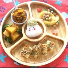 新品未使用　FUNFAM バランサーセット　竹食器　バンブープレート　子ども用の食器セットの画像