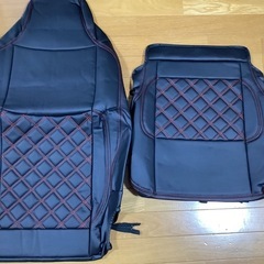 
軽トラ スーパーキャリー　レザーシートカバー　赤ステッチの画像