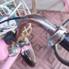 16インチ 子ども（女の子）用自転車 補助輪付きの画像