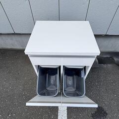 ふたが自動で開閉する 分別ダストワゴン ホワイトの画像