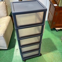 収納棚　プラスチック　衣装ケース　書類ケース　収納家具　五段　5段　キャスター付き【高108.5横34.4奥41.2】の画像
