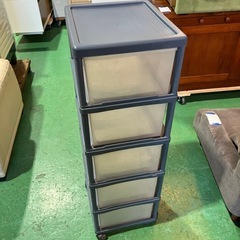 収納棚　プラスチック　衣装ケース　書類ケース　収納家具　五段　5段　キャスター付き【高108.5横34.4奥41.2】の画像