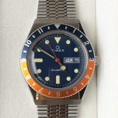【新品未使用】腕時計 TIMEX Q ブルー×オレンジ TW2U6110の画像