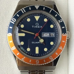 【新品未使用】腕時計 TIMEX Q ブルー×オレンジ TW2U...