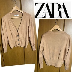 ZARA ベージュのニットカーディガン