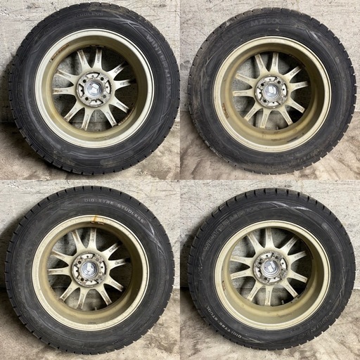 A-22 G-Machアルミ ホイール タイヤ 中古 DUNLOP WINTER MAXX WM01 185/65R15 
