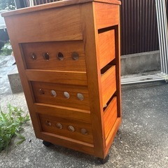 キャスター付き　木製　ストッカー　横30 奥行40高さ68cm　野菜　収納の画像