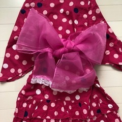 【美品】水玉模様 浴衣ドレス 120cmの画像