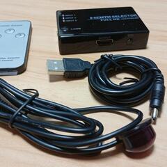 HDMI 入力切替機 リモコンで簡単に切替できます。の画像
